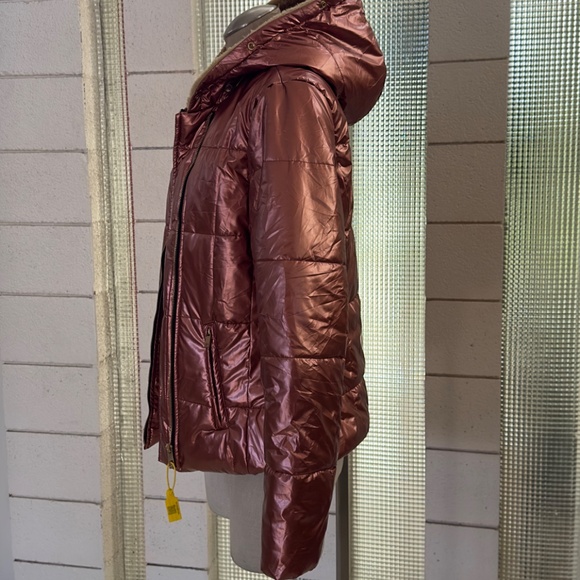 AOFUR Puffer Jacket Copper with Red Lining Size Small - Picture 3 of 10